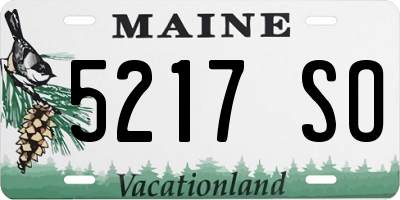 ME license plate 5217SO