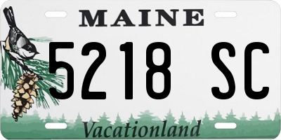 ME license plate 5218SC