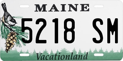 ME license plate 5218SM