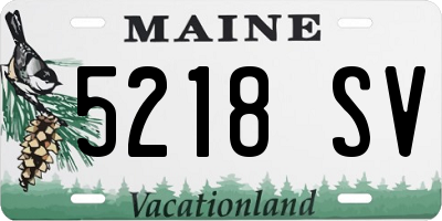 ME license plate 5218SV