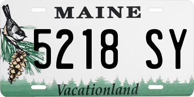 ME license plate 5218SY