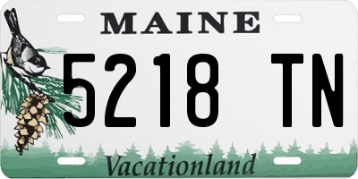 ME license plate 5218TN