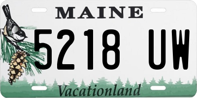 ME license plate 5218UW