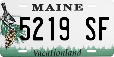 ME license plate 5219SF