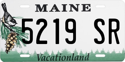ME license plate 5219SR