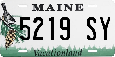 ME license plate 5219SY