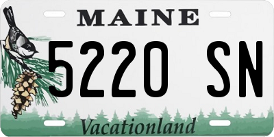 ME license plate 5220SN