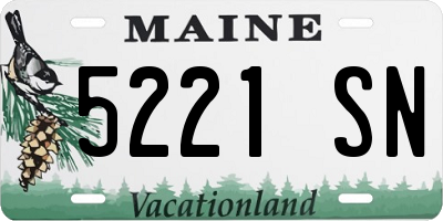 ME license plate 5221SN