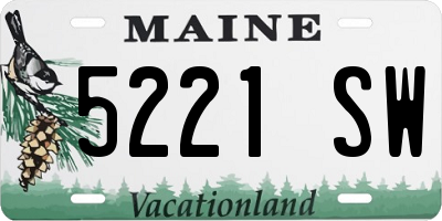ME license plate 5221SW