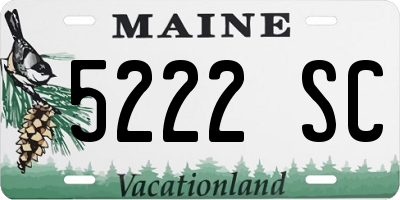 ME license plate 5222SC