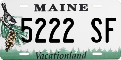 ME license plate 5222SF