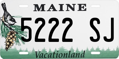 ME license plate 5222SJ