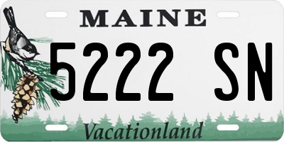 ME license plate 5222SN