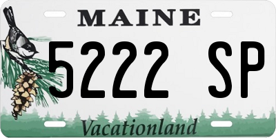 ME license plate 5222SP