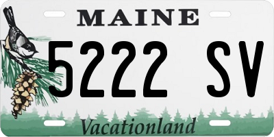 ME license plate 5222SV