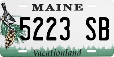 ME license plate 5223SB