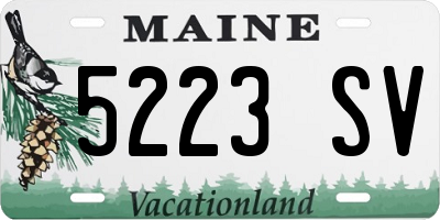 ME license plate 5223SV