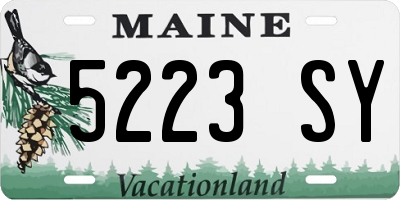 ME license plate 5223SY