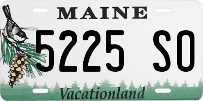 ME license plate 5225SO