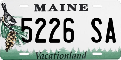 ME license plate 5226SA