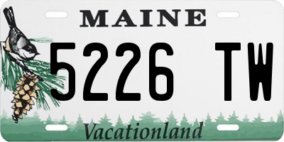 ME license plate 5226TW