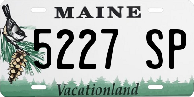 ME license plate 5227SP