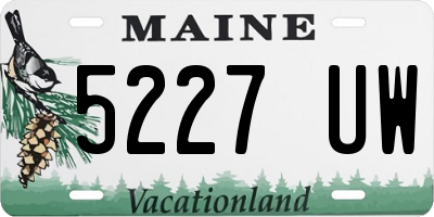 ME license plate 5227UW