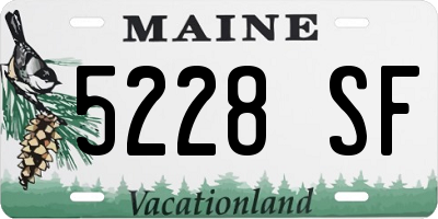 ME license plate 5228SF