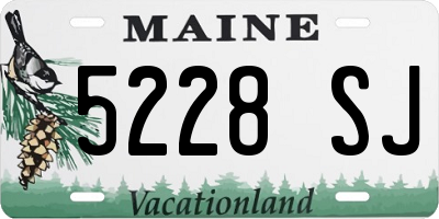 ME license plate 5228SJ