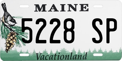 ME license plate 5228SP