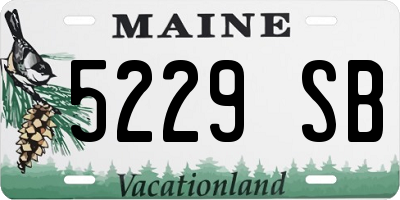 ME license plate 5229SB