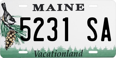 ME license plate 5231SA