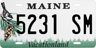 ME license plate 5231SM