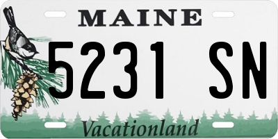 ME license plate 5231SN