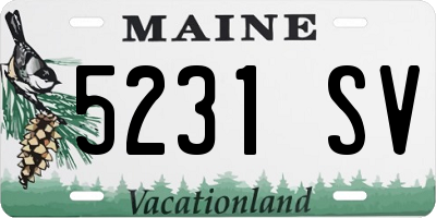 ME license plate 5231SV