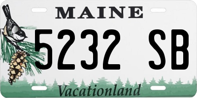 ME license plate 5232SB