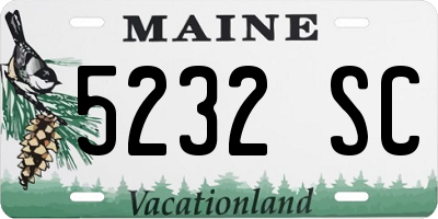 ME license plate 5232SC