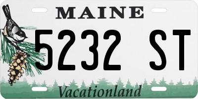 ME license plate 5232ST