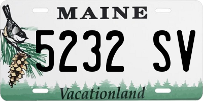 ME license plate 5232SV