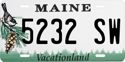 ME license plate 5232SW
