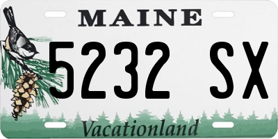 ME license plate 5232SX