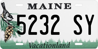 ME license plate 5232SY
