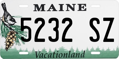 ME license plate 5232SZ