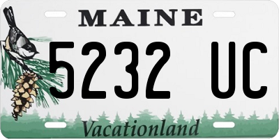 ME license plate 5232UC