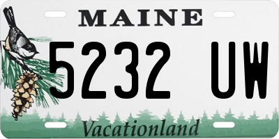 ME license plate 5232UW