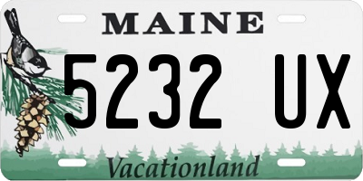 ME license plate 5232UX