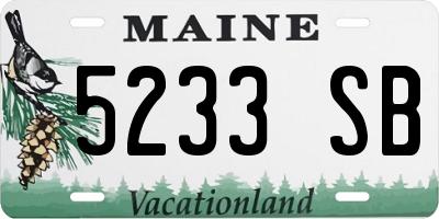 ME license plate 5233SB