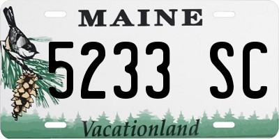 ME license plate 5233SC