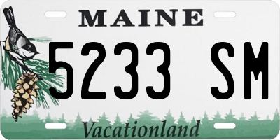 ME license plate 5233SM