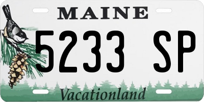 ME license plate 5233SP